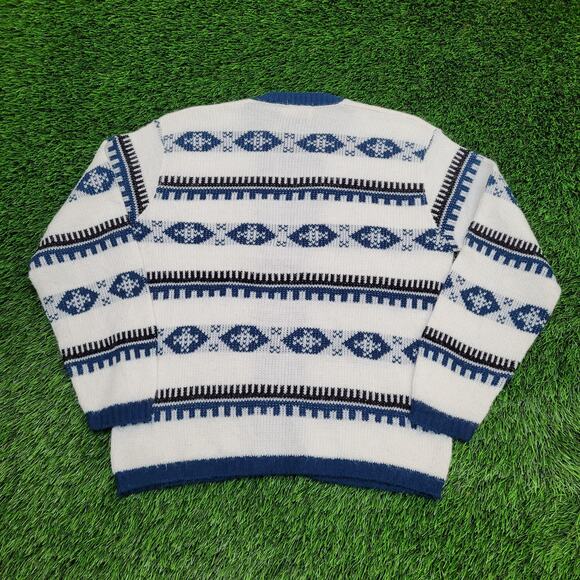 Vintage 80s Native-American Zip Sweater S/M 20x24 Tribal - Picture 3 of 10
